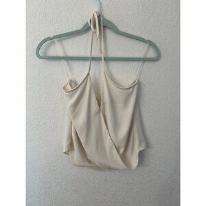 Veronica M buff H.D crepe spaghetti strap blouse women size small